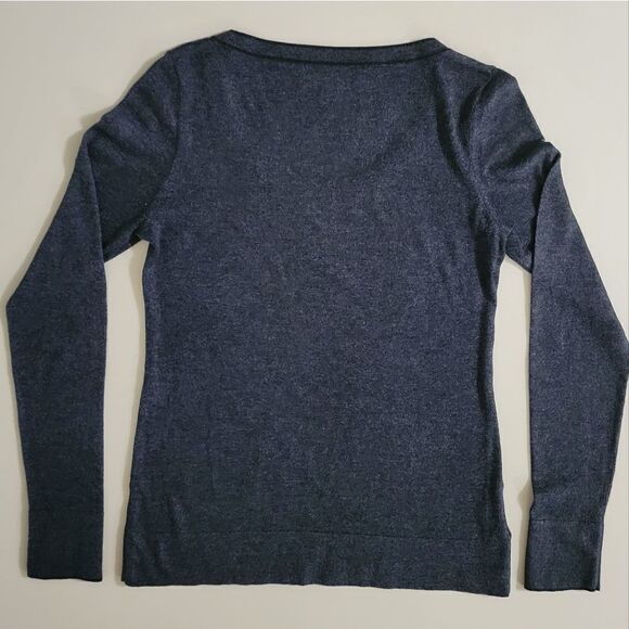 Loft Women's Charcoal Long Sleeve Scoop Neck Sweater - Picture 9 of 9